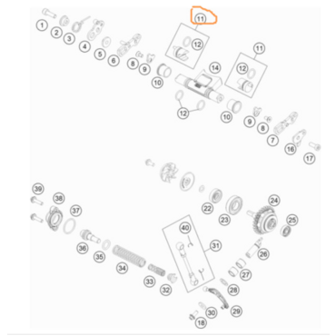 KTM барабан клапана 150 SX 16 22 ( 51737061044 / 51637061044 ) - миниатюра 1