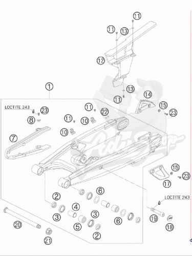 KTM кожух цепи для 950 990 Adv 03 13( 60004061100 / 60004061000) - фото 1