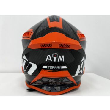 Шлем кроссовый карбоновый AIM RH855 Carbon Terrain Black Orange - миниатюра 2