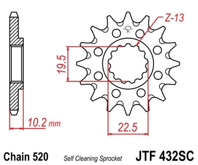 Звезда ведущая JTF432.13 SC (с самоочисткой) - фото 1