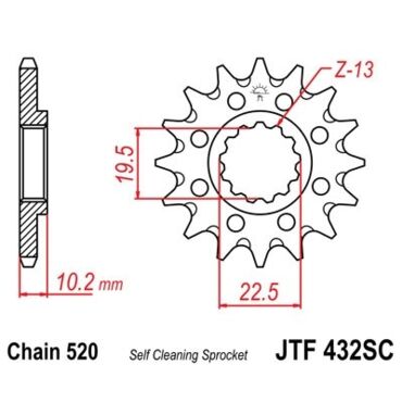 Звезда ведущая JTF432.13 SC (с самоочисткой) - миниатюра 1