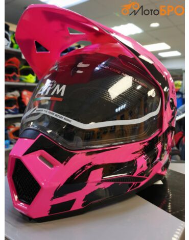 Шлем детский мотард AiM JK802Y Pink Black