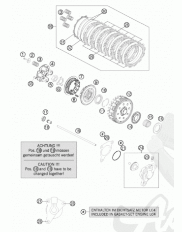 KTM диск сцепления стальной 1 5 MM LC4 ´07 690 R / Duke 07 24 // 701 E SW 17 24 ( 75032112000 )