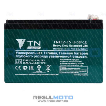 Аккумулятор тяговый 6 DZF 12, 6 DZM 12 контакт F2 (faston) 6.3 mm уценка  - миниатюра 1