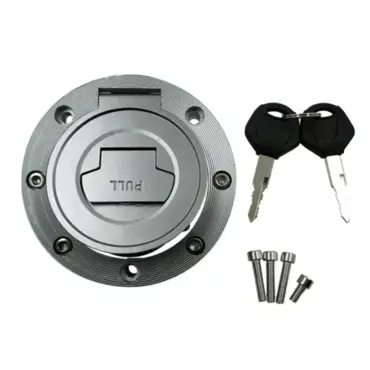 Крышка бензобака с замком на мотоцикл Yamaha хром - миниатюра 1
