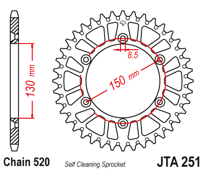 Звезда ведомая Yamaha Маяк 50 зубов JTA251.50 JTR251.50 - фото 1
