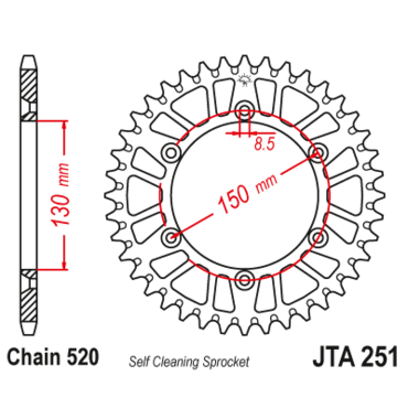 Звезда ведомая Yamaha Маяк 50 зубов JTA251.50 JTR251.50 - миниатюра 1