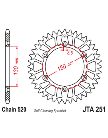 Звезда ведомая Yamaha Маяк 50 зубов JTA251.50 JTR251.50