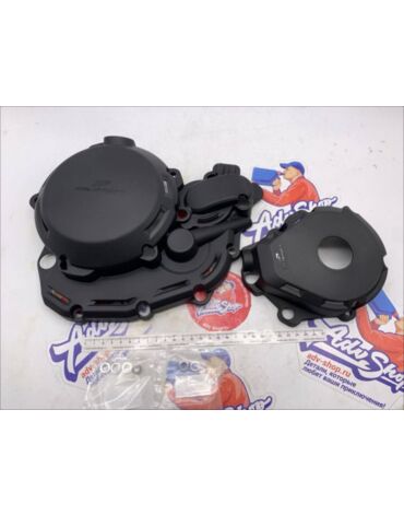 Polisport Комплект защита крышки сцепления + зажигания + помпы ( Черный ) KTM EXCF450 500 '2024-> HQV FE450 501 '2024->   // 91377