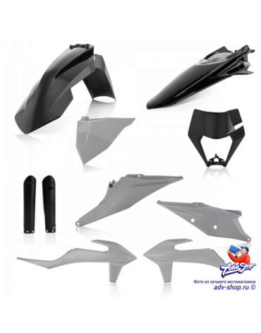 Acerbis КТМ EXC 250 300 20 23 /EXC F 250 500 20 23 /XC W 150 300 20 Black Grey Комплект пластика черный / серый // 0024054.319