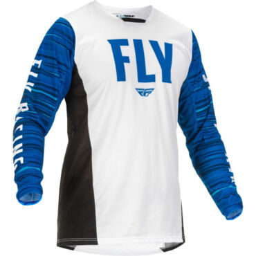Джерси FLY RACING KINETIC WAVE White Blue (2022) - миниатюра 1