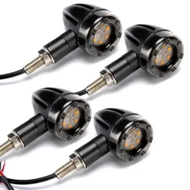 Поворотники LED на мотоцикл черные - миниатюра 1