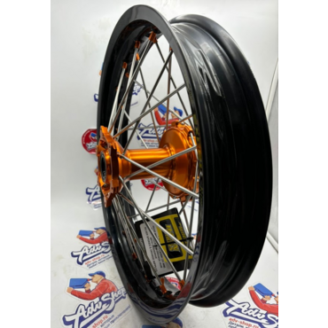 Haan Wheels Black Rim Orange Hub with tubeless kit Колесо заднее KTM 1090 1190 1290 R18 2,50 черный обод и оранжевая ступица, cushdrive 25mm - миниатюра 2
