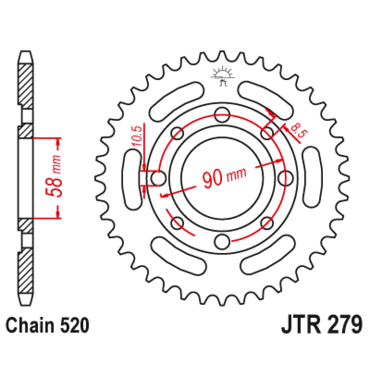 Звезда ведомая JTR279 39 - миниатюра 1