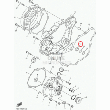 Сальник картера YZF WR250(01 15)/450(06 15), original - миниатюра 1