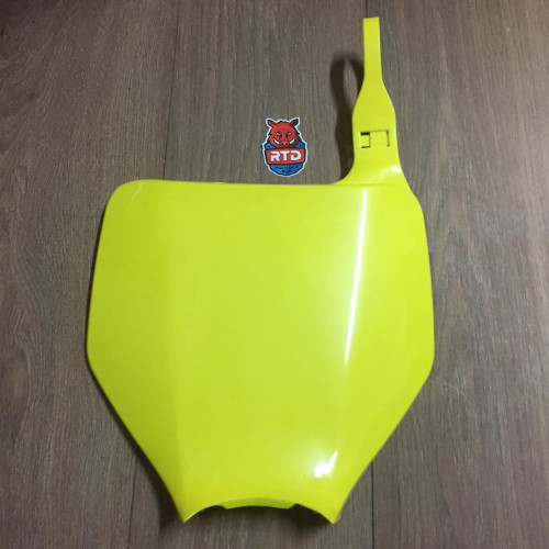 Панель номерная передняя SUZUKI RM Z250 (2004 2006), KAWASAKI KX125 (2003 2008),KX250 (2003 2008), KX250F (2004 2008), KX450F (2006 2008), Жёлтая - фото 1