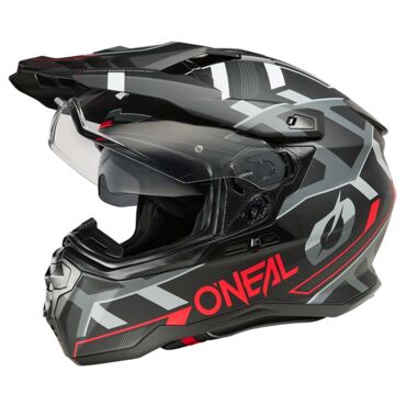 Oneal Шлем кроссовый со стеклом D SRS Square V25 черный красный - миниатюра 1