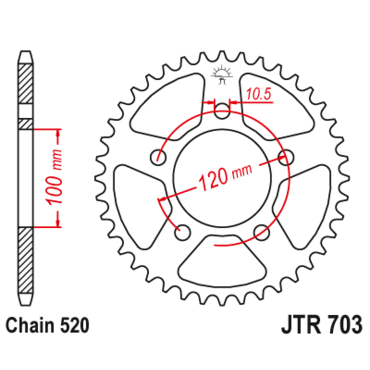 Звезда ведомая JTR703 44 - миниатюра 1