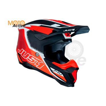 Шлем кроссовый JUST1 J40 FLASH (красный белый матовый) - миниатюра 1
