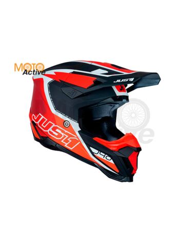 Шлем кроссовый JUST1 J40 FLASH (красный белый матовый)