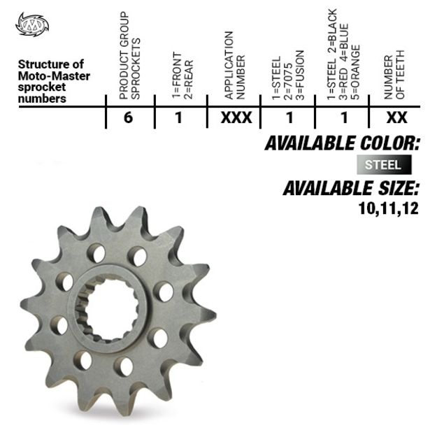 Звезда передняя MMT #415 KTM SX50, HVA TC50, GG MC50 2024-.. 10T