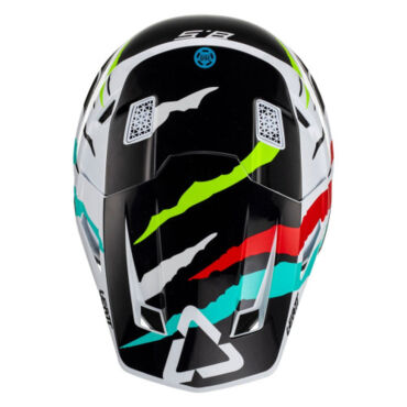 Leatt Мотошлем Moto 8.5 Helmet Tiger Белый Синий (2023) - миниатюра 1