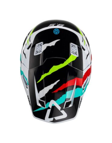 Leatt Мотошлем Moto 8.5 Helmet Tiger Белый Синий (2023)