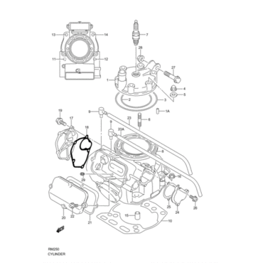 прокладка крышки цилиндра Suzuki RM 250 '01 08 - миниатюра 1