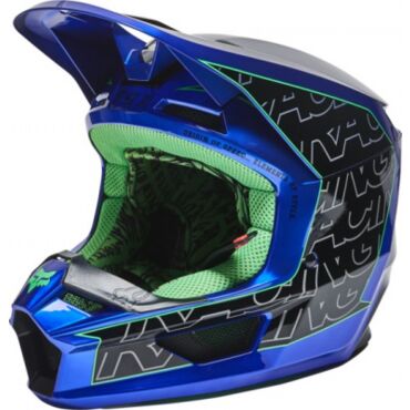 Шлем кроссовый FOX V1 Peril Helmet, blue (XL, Взрослая  Кросс эндуро) - миниатюра 1