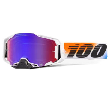 Очки для мотокросса 100% ARMEGA United Hiper Red Blue Mirror Lens с зеркальной линзой Hiper - миниатюра 2