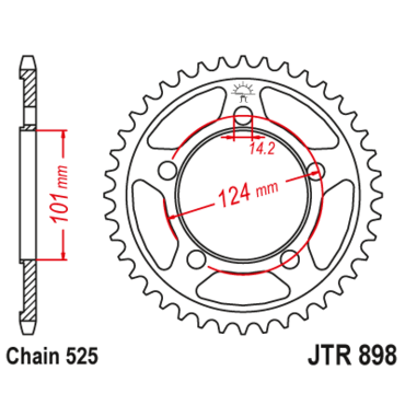Звезда ведомая JTR898 42 - миниатюра 1