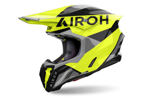 Шлем кроссовый Airoh Twist 3 King, yellow gloss (S, Взрослая  Кросс эндуро) - фото 1