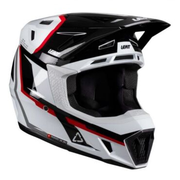 Leatt Шлем кроссовый  7.5 V26 White Red + очки Velocity 4.5 - миниатюра 3