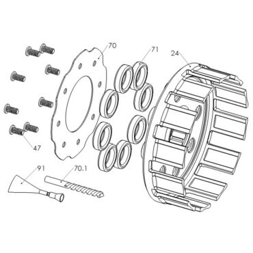 REKLUSE Усиленная корзина сцепления Husqvarna TC 250 (10 12), TC 250 R (13), TC 310 (10 11), TE 250 (10 12), TE 250 R (13), TE 310 (10 12), TE 310 R (13), TXC 250 (10 12), TXC 250 - миниатюра 1