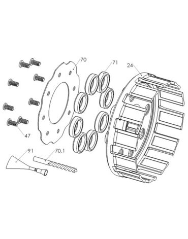 REKLUSE Усиленная корзина сцепления Husqvarna TC 250 (10 12), TC 250 R (13), TC 310 (10 11), TE 250 (10 12), TE 250 R (13), TE 310 (10 12), TE 310 R (13), TXC 250 (10 12), TXC 250