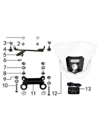 Фара LED (1+3) белый.616.0330