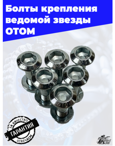 Комплект болтов крепления ведомой звезды M8 (6 шт.)