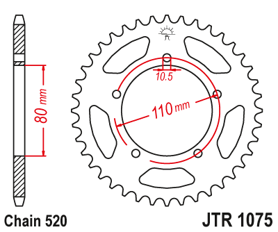 Звезда ведомая JTR1075 39 - фото 1