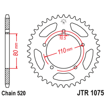 Звезда ведомая JTR1075 39 - миниатюра 1