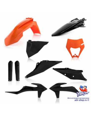 Acerbis КТМ EXC 250 300 20 23 /EXC F 250 500 20 23 /XC W 150 300 20 Комплект пластика черный / оранжевый // 0024054.313