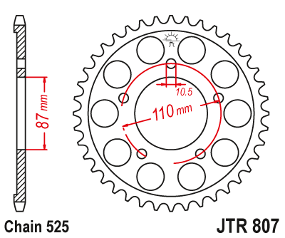 Звезда ведомая JTR807 44 - фото 1