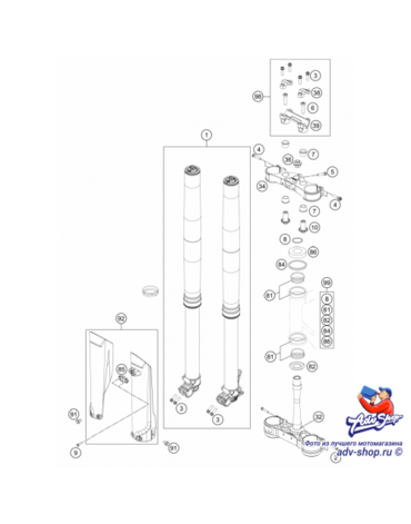 KTM рк подшипников пыльников рулевой колонки 950 990 03 13 / 690 07 18 / EXC 07 22 ( 54201081144 / 00050000930 )