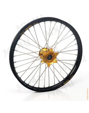 Колесо переднее KX KXF 06 21 1.60 черный обод, золотая ступица
