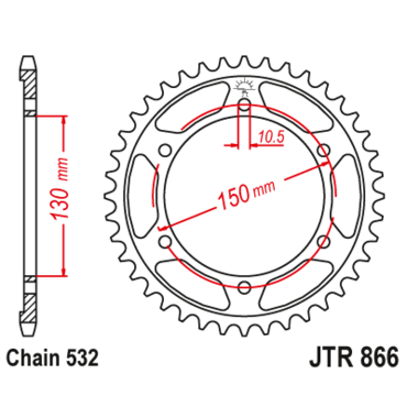 Звезда ведомая JTR866.38 - миниатюра 1