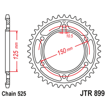 Звезда ведомая JTR899 45 - миниатюра 1