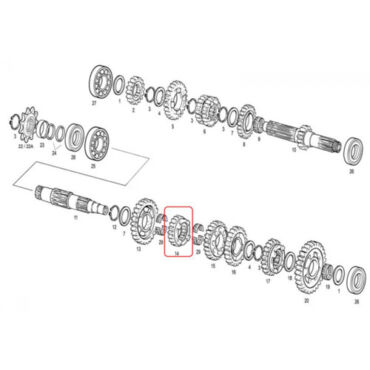 Шестерня 6ой передачи Z 19 GasGas EC 200 250 300 - миниатюра 1