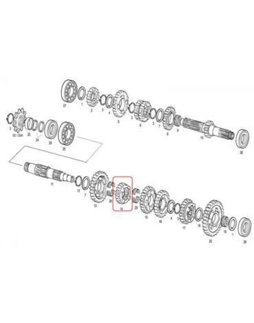 Шестерня 6ой передачи Z 19 GasGas EC 200 250 300