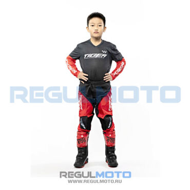 Спортивная защита на тело с мотоштанами TIGER RSK 3.5 KIDS, черно красный  - миниатюра 1