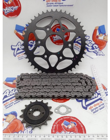 KTM комплект цепь / звезды 390 RC Duke 15 21, Adv 21 24 // HQV 401 ( SPA2151453K118B / 00050002059 / 00050002027 / 00050002114 )