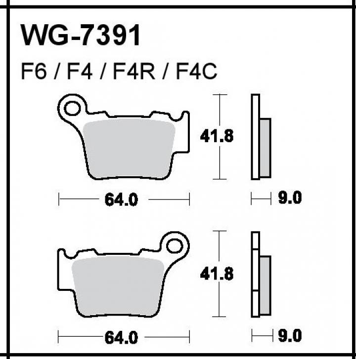 Колодки задние WRP  KTM, HQV, GASGAS 125 450 Ceramic - фото 1